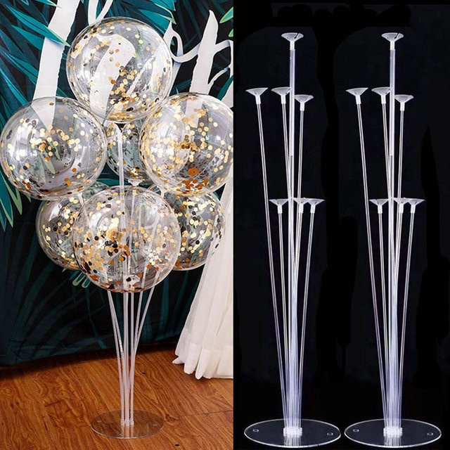 Cyuan Latex Ballon Halter Set für Tischdekoration in Gold, Silber oder Transparent für Geburtstag, Party und Hochzeit - Bild 1