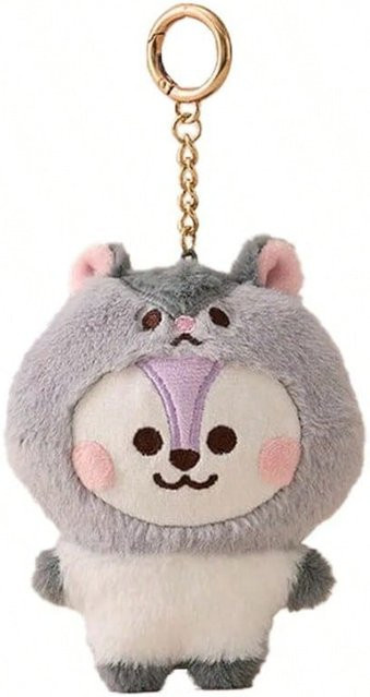 LINE FRIENDS BT21 Schlüsselanhänger, Plüsch, 10cm, gray, Unisex - Bild 1