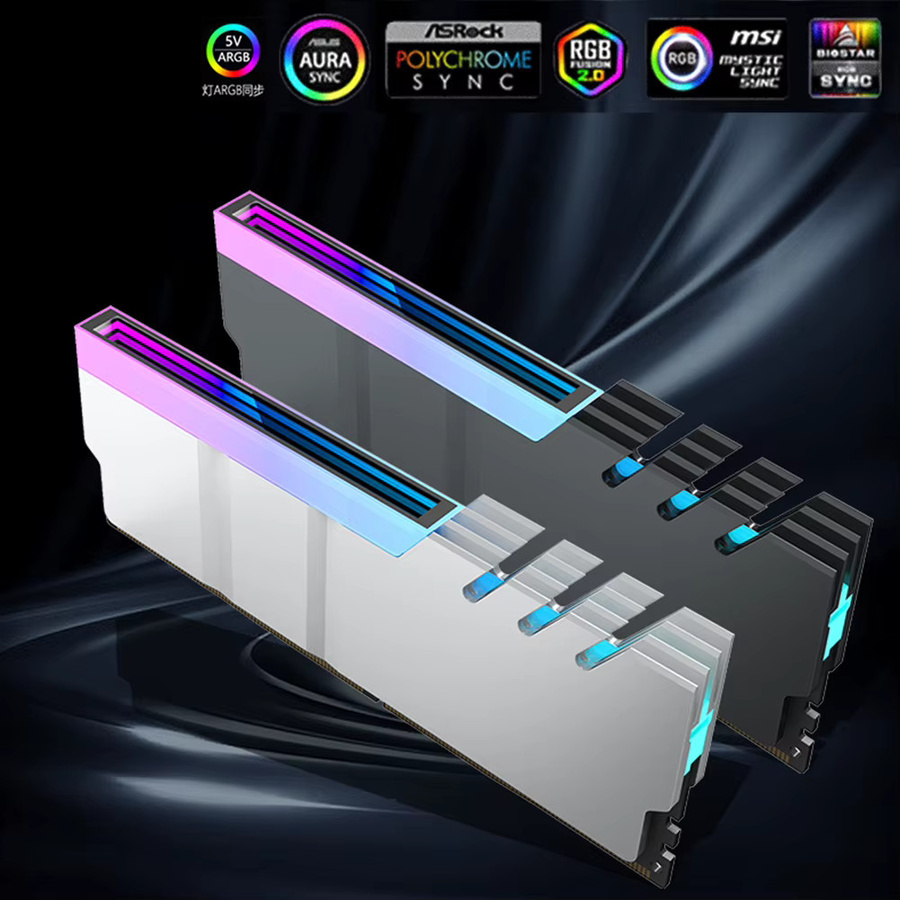 APWIKOGER ARGB RAM-Kühlkörper 5V 3PIN Wärmeableiter für DDR2 DDR3 DDR4 DDR5 Desktop-PC, Schwarz - Bild 3