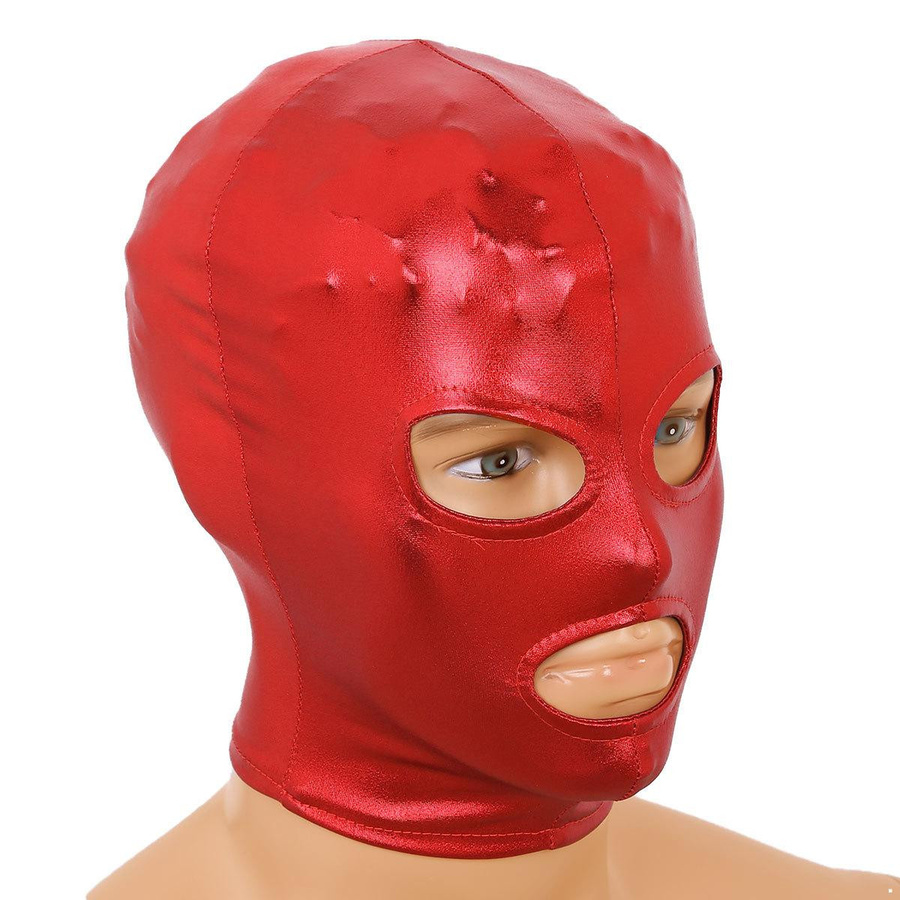 YOOJIA Maske, Kopfbedeckung, Latex Shiny Metallic, Rot, Unisex - Bild 2
