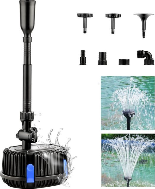 Forever Speed Springbrunnenpumpe für außen, schwarze Teichpumpe und Wasserspielpumpe mit 1000 L/H und 20W - Bild 1