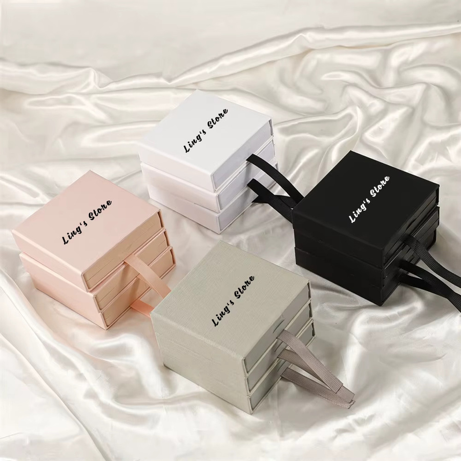 50 Stück personalisierte Schmuckschatullen mit Logo und PE-Aufhängungsfolie als Geschenkverpackung für Armbänder, Halsketten, Anhänger und Ohrringe - Bild 2