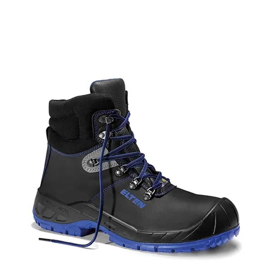 Elten Sicherheitsschnürstiefel Alessio Steel Xw Mid Esd S3 aus Rindleder in Schwarz und Blau, Größe 40 - Bild 2