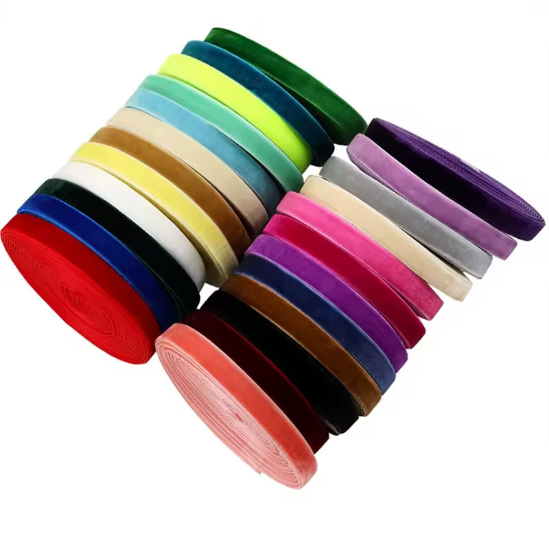Einseitiges Samtband nicht elastisch Breite: 1 cm, Länge: 9,14 m, Farben: Rot und Mehrfarbig, ideal für Hochzeitsdekoration und Schleifen-Accessoires - Bild 3