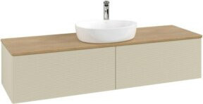 V&B Waschtischunterschrank Antao mit Frontstruktur in Grau, Eiche Honig, B/T: 160 x 50 cm - Bild 1