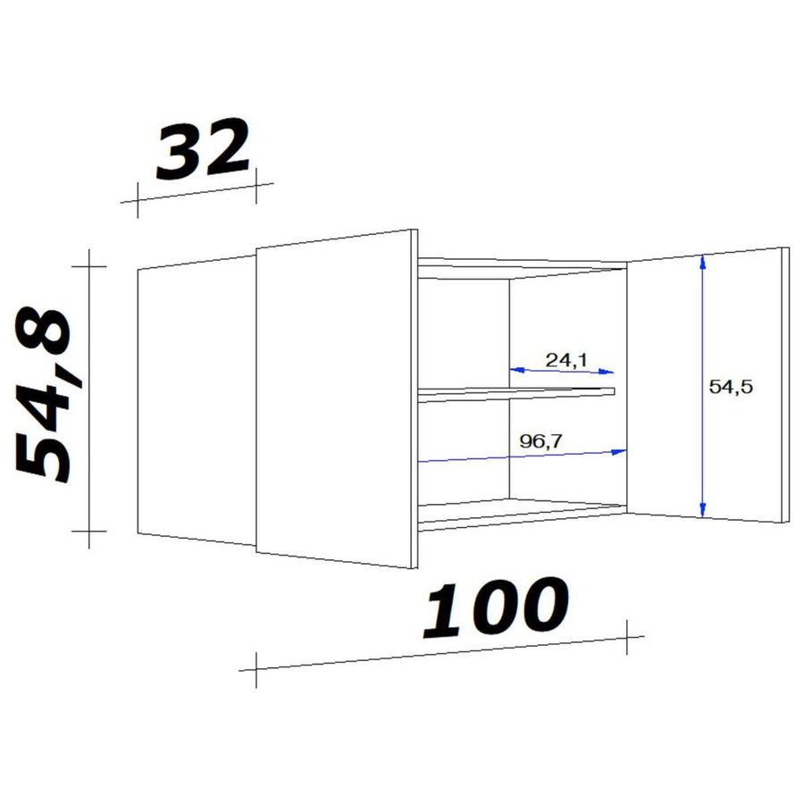 Flex-Well Küchen-Hängeschrank Morena Basaltgrau San Remo Eiche matt B/H/T: 100 x 54,8 x 32 cm - Bild 3