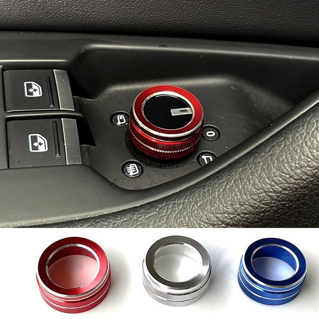 Kosero Rückspiegel Einstellknopf Dekoration Ring Aufkleber für Audi A6L A7 A8 RS 6/7 Q8 S6 S7 SQ8 S8 S8L Innenverkleidung - Bild 1