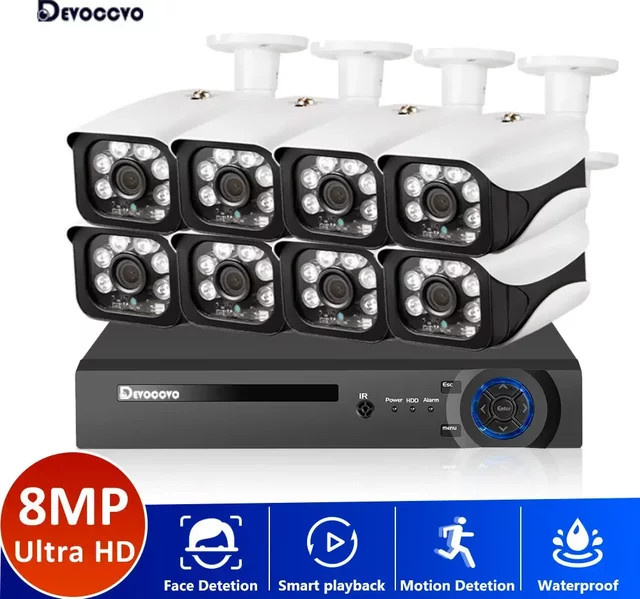 XMEYE 8MP 4K AHD CCTV-Überwachungssystem mit Gesichtserkennung und 8 wetterfesten BNC-Kameras für den Außenbereich - Bild 1