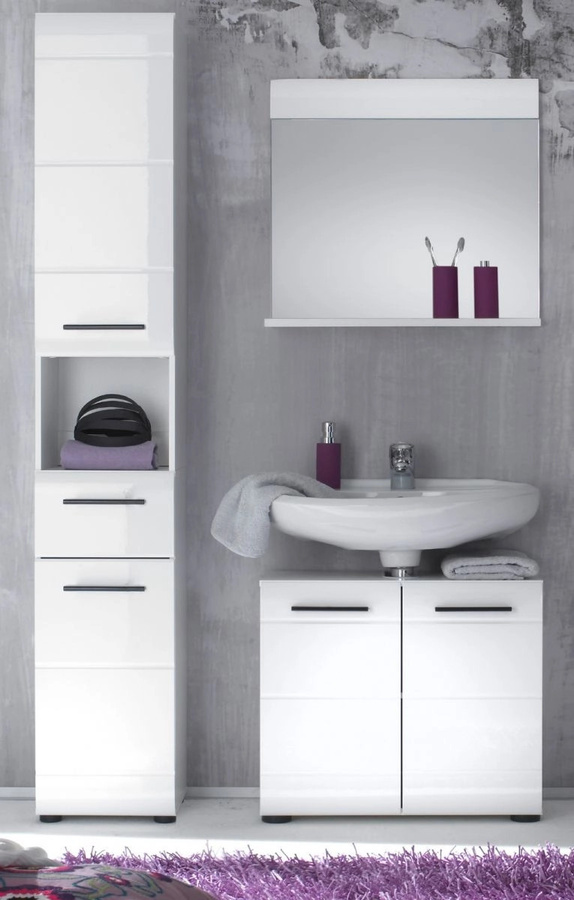 Trendteam Bad-Hochschrank Skin in Weiß Hochglanz mit Breite: 30 cm, Tiefe: 31 cm, Höhe: 182 cm - Bild 2