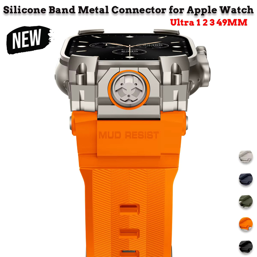 OAKCHARM Silikon-Schlaufenarmband mit Metallanschluss für Apple Watch Ultra 1 2 3 49 mm - Bild 6