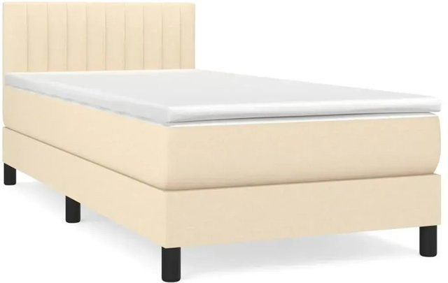 vidaXL Boxspringbett mit Matratze Hybrid-Design in Beige, B/T/H: 80 x 200 cm - Bild 1
