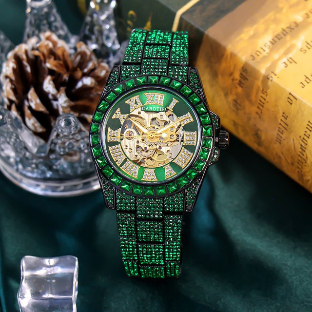 CAROTIF Armbanduhr Automatik, Edelstahl, Grün, Herren - Bild 1