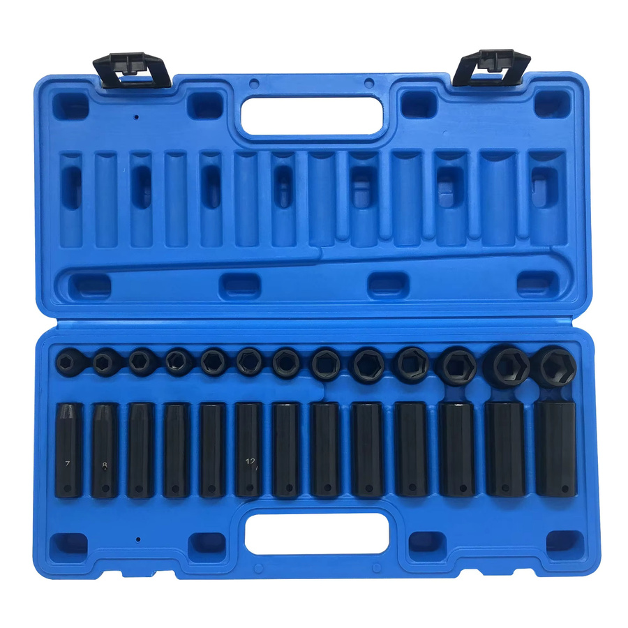 MacWork 26-teiliges Schlagschraubersatz-Set aus Stahl mit 3/8 Zoll Steckschlüsseln in metrisch von 9 mm bis 30 mm - Bild 6