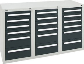 Stumpf Schubladenschrank Serie T-100/35-1 in Grau und Anthrazit matt aus Qualitätsfeinblech - Bild 1