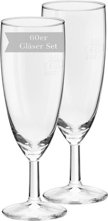Van Well Sektgläser Royalty transparent 60er Set mit 0,1 l Füllmenge