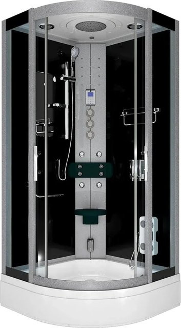 AcquaVapore Komplettdusche D46-63T1 Eckdusche mit Regendusche, Handbrause, Thermostat und LED-Beleuchtung, B/T: 100 x 100 cm - Bild 1