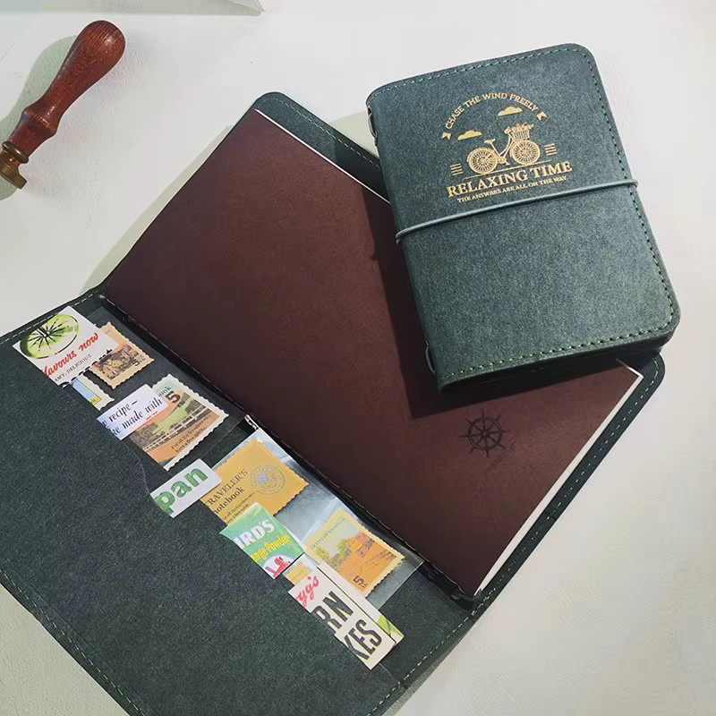 POTENTATE Aquarellpapier Skizzenbuch aus 100 % Baumwollzellstoff mit austauschbarem Kern, 200 g, tragbares Retro-Reise-Malbuch für Kunstbedarf - Bild 2