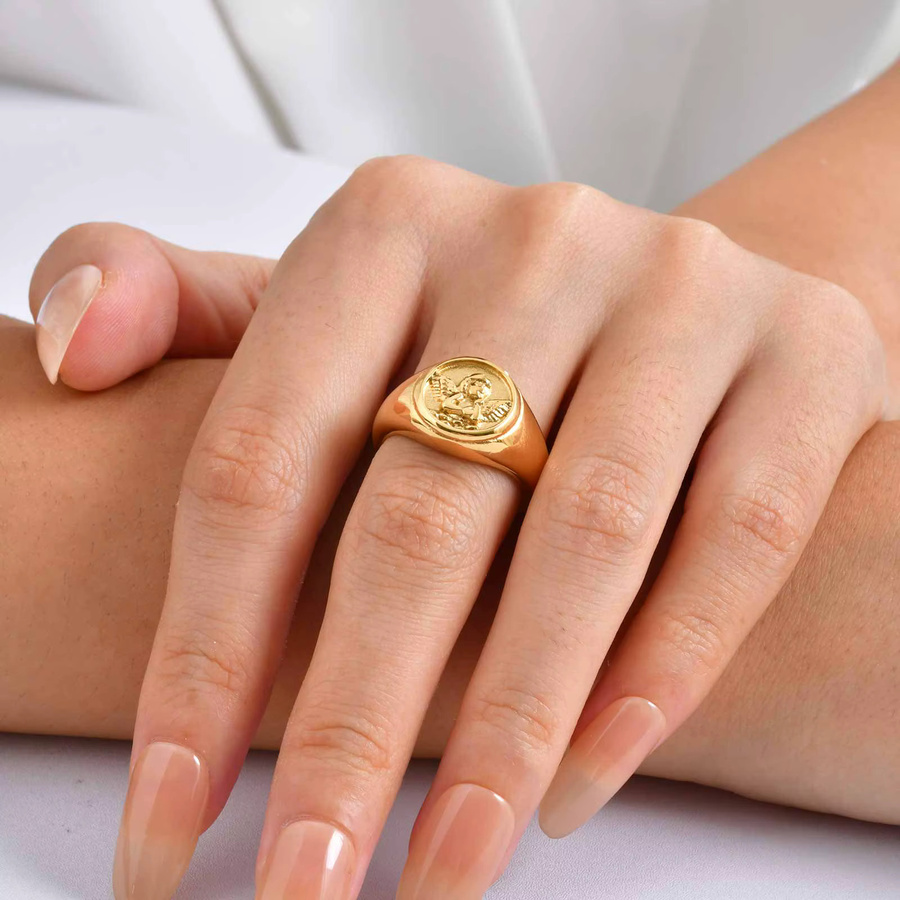 Myfresty Amor-Engel-Ring, Edelstahl, Gold, Damen - Bild 2