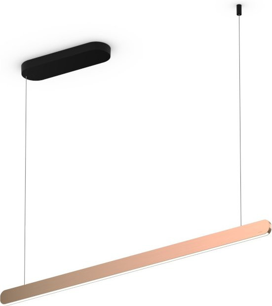 Occhio Mito linear volo 100 up LED-Pendelleuchte in Schwarz matt mit Rose Gold Kopf und x-tra warm LED (2200K - 3500K) inklusive Occhio air Modul - Bild 1