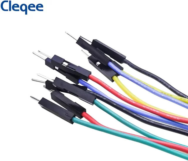 Cleqee P1532 Silikon-Jumperkabel Set mit Dupont-Steckern und stapelbaren Bananensteckern, 10 Stück, Mehrfarbig, 26AWG Draht für Steckbrett und Elektronik DIY - Bild 1