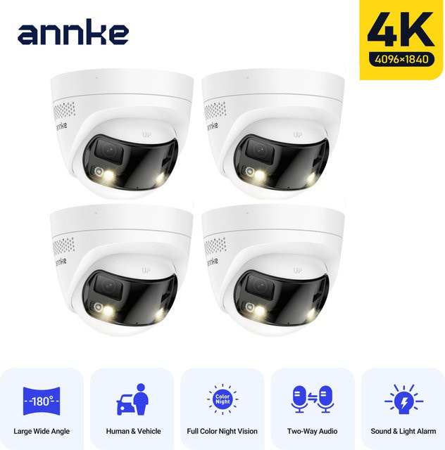 ANNKE 4K 8MP Dual-Objektiv PoE Überwachungskamera für Outdoor mit Farb-Nachtsicht in Weiß - Bild 1