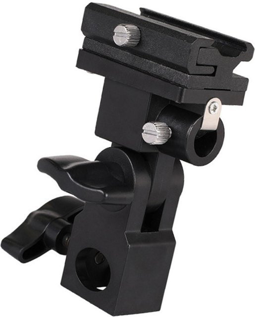 Koogeelife Foto Blitzadapter Hot Shoe Schwenkhalterung und Schirmhalterung in Schwarz - Bild 1