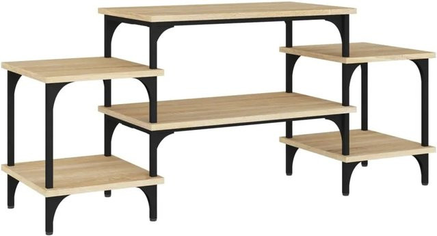 vidaXL TV-Schrank aus Holzwerkstoff und Stahl in Sonoma-Eiche, Braun, B/T/H: 117 x 35 x 52 cm - Bild 1