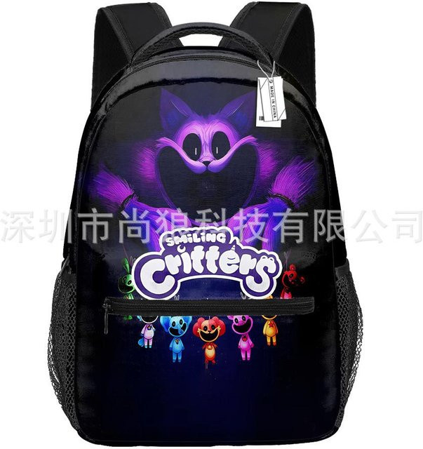 3-teiliges Schulrucksack-Set in Schwarz aus Oxford-Stoff mit großem Fassungsvermögen inklusive Federmäppchen und Schultergurt - Bild 1
