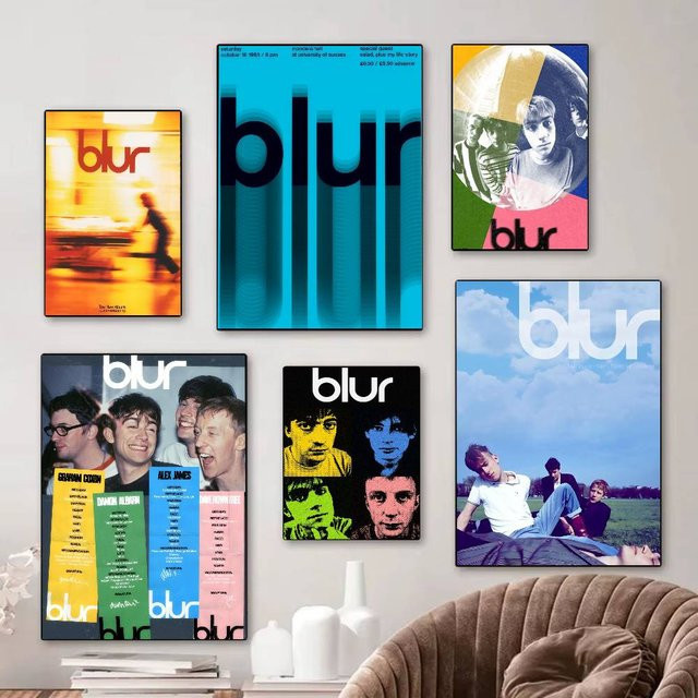 Rastar Wandaufkleber Rockband B-Blur Klassische Filmplakate Wasserfester Papieraufkleber Rechteckig - Bild 1