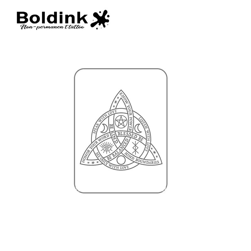 Boldink Sacred Triquetra Temporäres Tattoo, wasserfest, semi-permanent - Bild 3