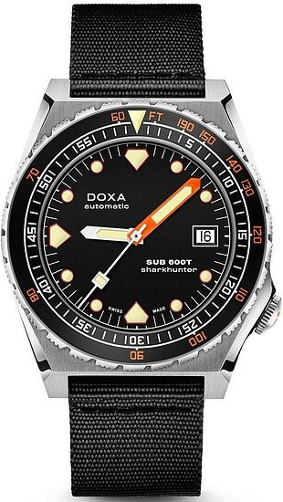 Doxa SUB600T Sharkhunter Armbanduhr, Automatik, Edelstahl, 40 mm, Schwarz - Bild 1