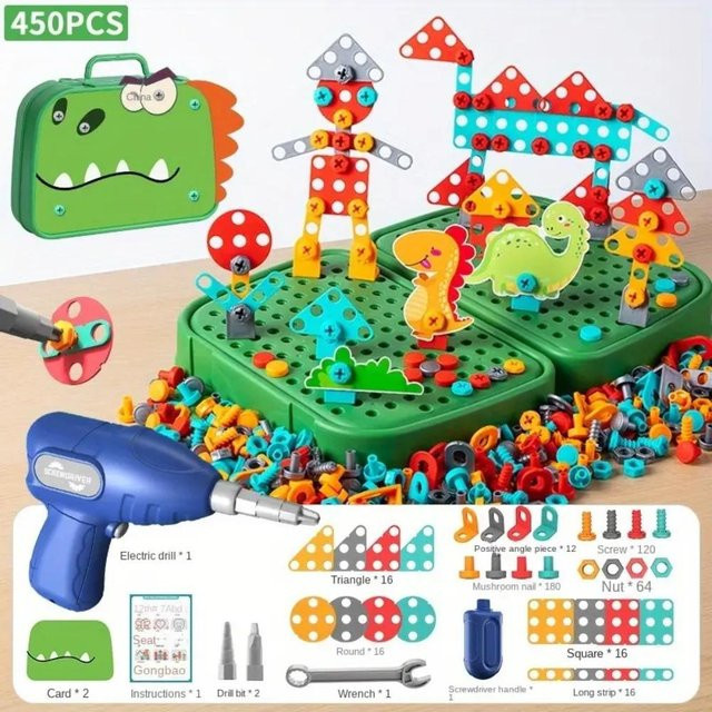 Kidsly DIY STEM-Konstruktionswerkzeug-Set, Bohrmaschine, 3D-Puzzle, ab 3 Jahre - Bild 1