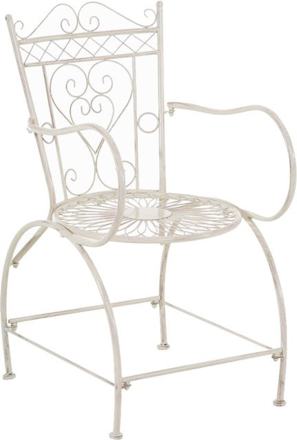TPFGarden Stuhl Sheen in Antik-Creme mit Armlehnen aus Metall - Bild 1