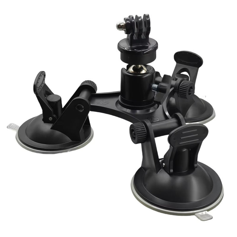 VeFly Dreieckige Auto-Saugnapf-Glashalterung in Schwarz als Stativhalterung für Insta360 X5 X4 X3, DJI Action 5 Pro 4 3 und GoPro Hero 12 11 10 Kamerazubehör - Bild 2