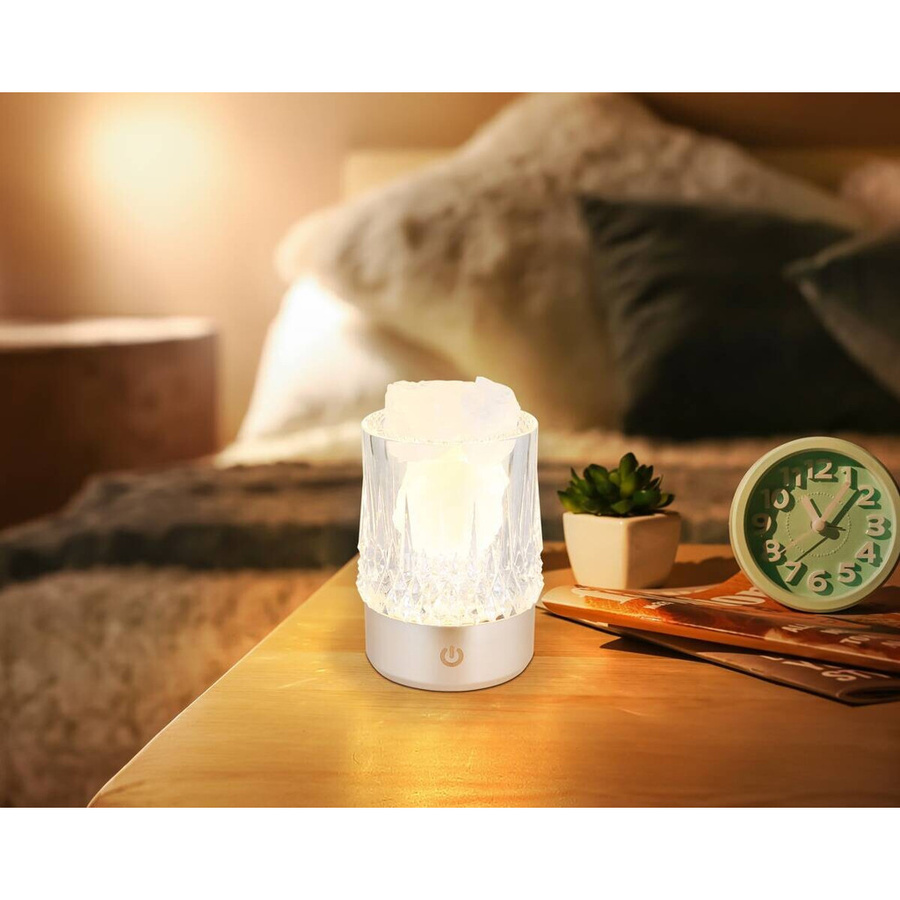 GLOBO LED-Tischleuchte aus Kunststoff in Silber und Transparent, dimmbar mit Touch-Funktion, H: 10,5 cm, B: 7,8 cm - Bild 2