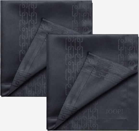 2er Set JOOP! CHAINS Servietten in Marine mit Jacquard-Grafik, B/B: 50 x 50 cm - Bild 1