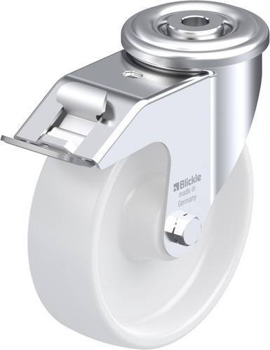 Blickle Lenkrolle LER-PPN 125R-FI mit Feststeller, Rad-Durchmesser: 125 mm, Tragfähigkeit: 150 kg, Farbe: Weiß - Bild 1