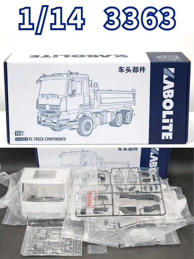 KABOLITE RC Auto Traktor Karosserie, 1/14, Engineering Traction Hydraulic Modified KIT, frei lackierbar - Bild 6