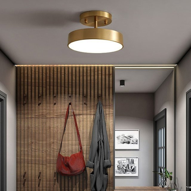 Moderne runde LED-Deckenleuchte von DARHYN in Kupfer, Gold/Messing oder Schwarz für Wohnzimmer, Schlafzimmer und Flur - Bild 1