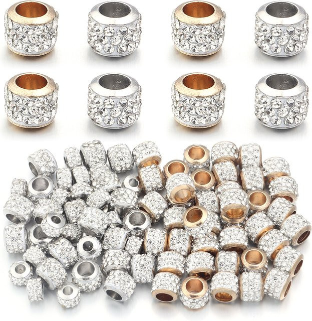 lingsai Spacer-Legierungsperlen, Strass-Kristall-Shambhala-Kugelperlen, Gold- und Silberfarben - Bild 1