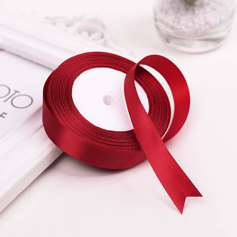 10 Stück weinrotes Satinband für Geschenkverpackungen und Dekoration, 22 m pro Rolle - Bild 4