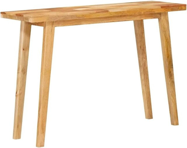 vidaXL Esstisch aus Massivholz Mango in Natur Braun, rechteckig, B/T/H: 100 x 35 x 75 cm - Bild 1