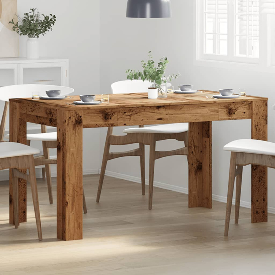 vidaXL Esstisch in Altholz-Optik braun aus Holzwerkstoff B/T/H: 140 x 74,5 x 76 cm - Bild 3