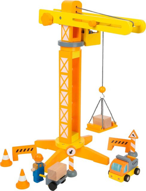 Small Foot Baukran mit Baustellenzubehör, Fahrzeuge, Holz - Bild 1