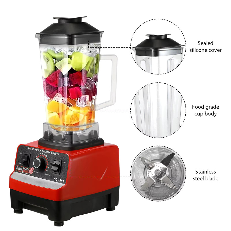 Lpnove 2-in-1 Professioneller Mixer und Smoothie-Maker mit 2L Behälter, Hochleistungs-Entsafter und Eiscrusher, BPA-frei - Bild 4