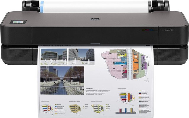 HP DesignJet T250 Großformatdrucker Inkjet A1 ANSI D 2400 x 1200 dpi mit USB, LAN und Wi-Fi in Schwarz - Bild 1