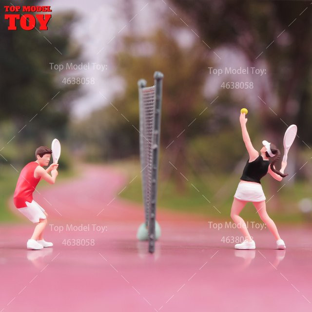 MAK Bemalte Miniaturen Tennis Szene, Figuren, Einzelfigur, Kunststoff - Bild 1