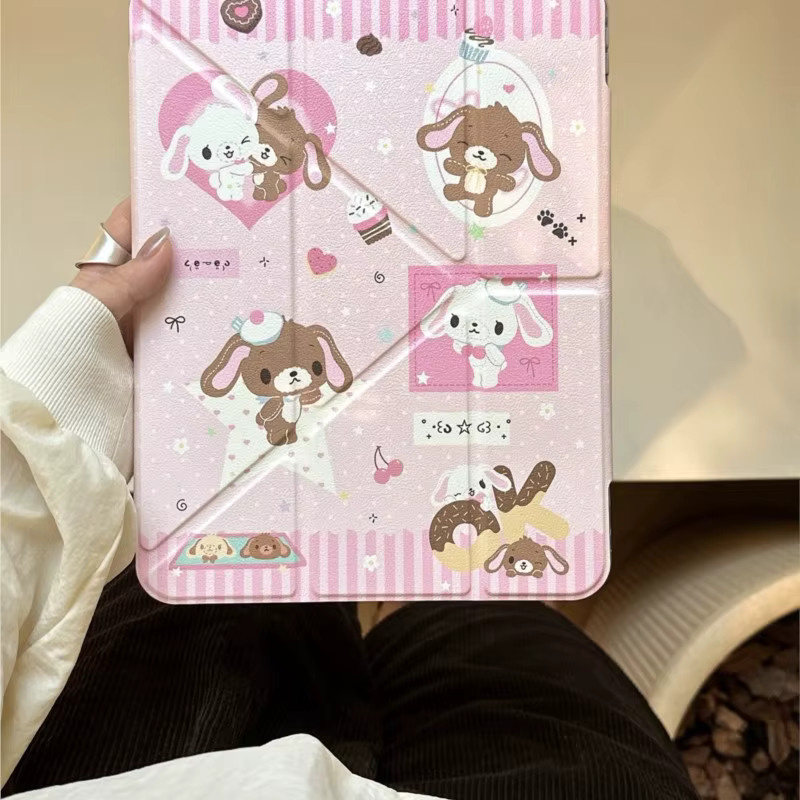 Niedrige Kaninchen Tablet Hülle für Apple iPad Pro und iPad Air in Pink - Bild 2