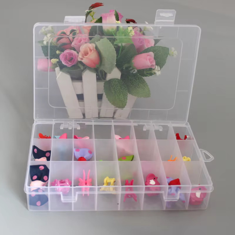 Transparente 24-Fach Schmuckbox aus Kunststoff als durchsichtige Organisationsbox - Bild 2