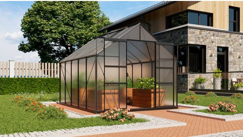VITAVIA Gewächshaus Mars Plus 8300 aus Aluminium in Grau, B/H/T: 257 x 238 x 321 cm - Bild 1